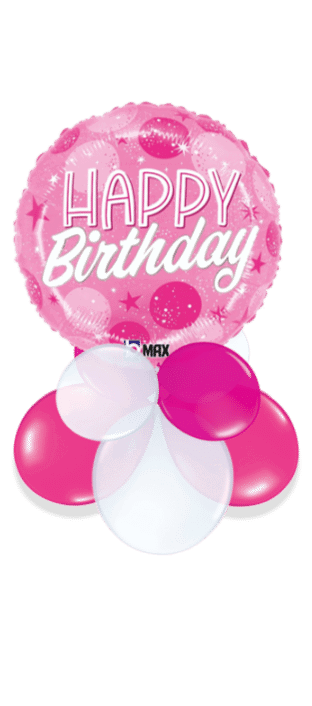 Pink Dots Bright Birthday Balloon