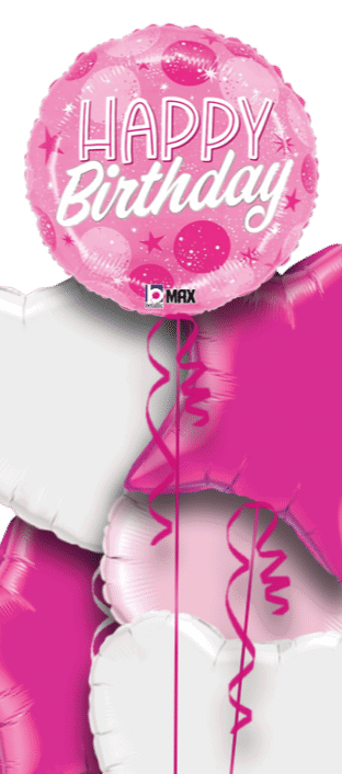 Pink Dots Bright Birthday Balloon