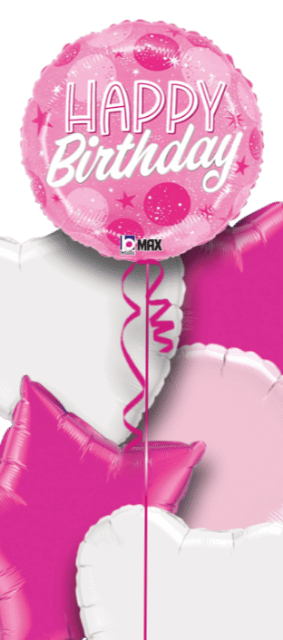 Pink Dots Bright Birthday Balloon