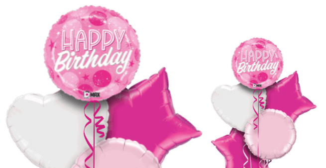 Pink Dots Bright Birthday Balloon