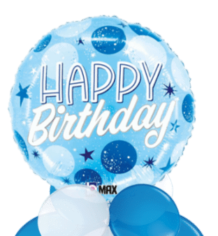 Blue Dots Bright Birthday Balloon