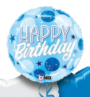 Blue Dots Bright Birthday Balloon