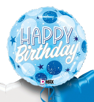 Blue Dots Bright Birthday Balloon