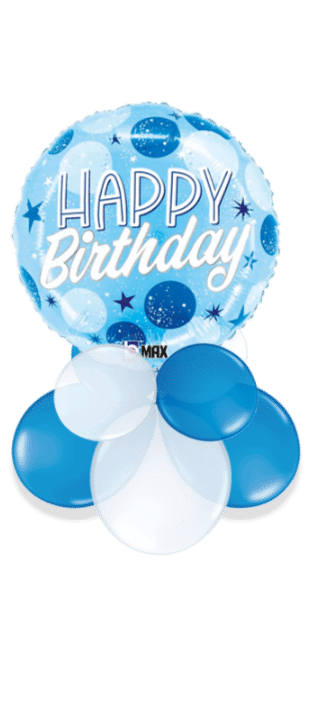 Blue Dots Bright Birthday Balloon