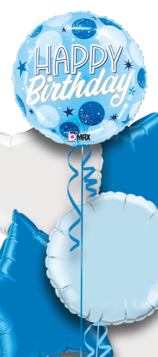 Blue Dots Bright Birthday Balloon