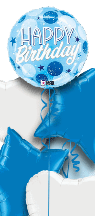 Blue Dots Bright Birthday Balloon