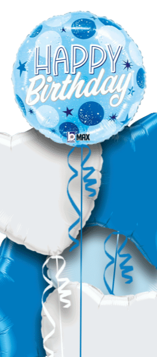 Blue Dots Bright Birthday Balloon