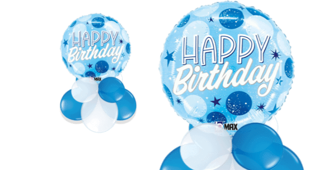Blue Dots Bright Birthday Balloon