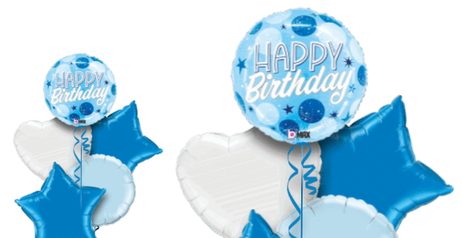 Blue Dots Bright Birthday Balloon
