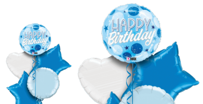 Blue Dots Bright Birthday Balloon