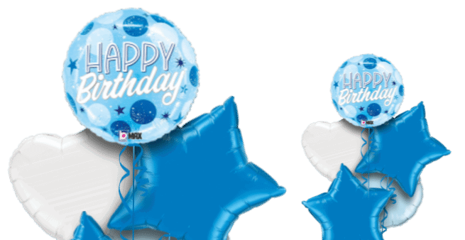 Blue Dots Bright Birthday Balloon