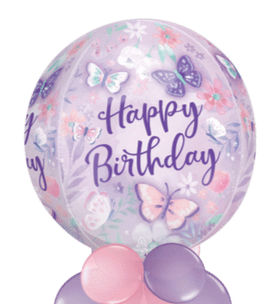 Butterfly Birthday Orbz Balloon