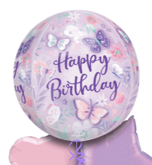 Butterfly Birthday Orbz Balloon
