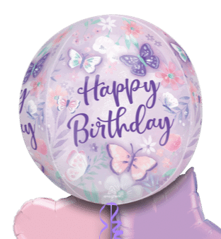 Butterfly Birthday Orbz Balloon