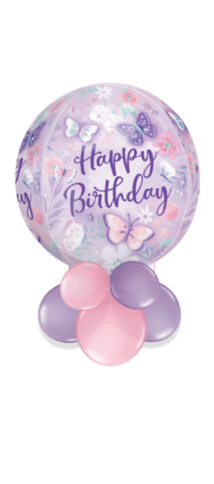 Butterfly Birthday Orbz Balloon