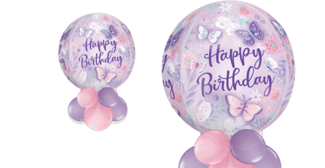 Butterfly Birthday Orbz Balloon