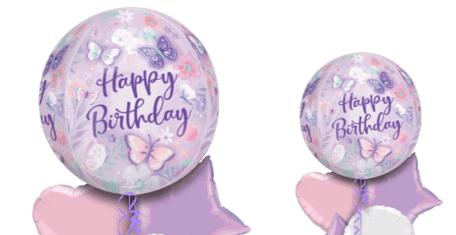 Butterfly Birthday Orbz Balloon