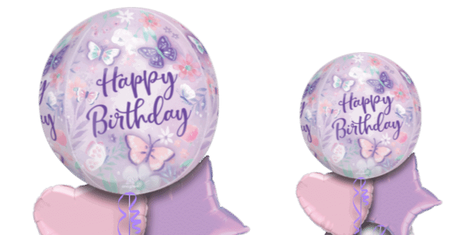 Butterfly Birthday Orbz Balloon
