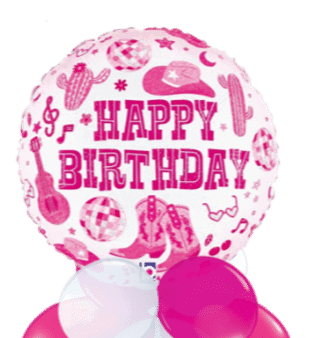 Pink Cowgirl Birthday Balloon