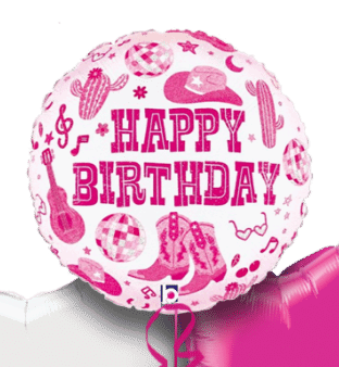 Pink Cowgirl Birthday Balloon