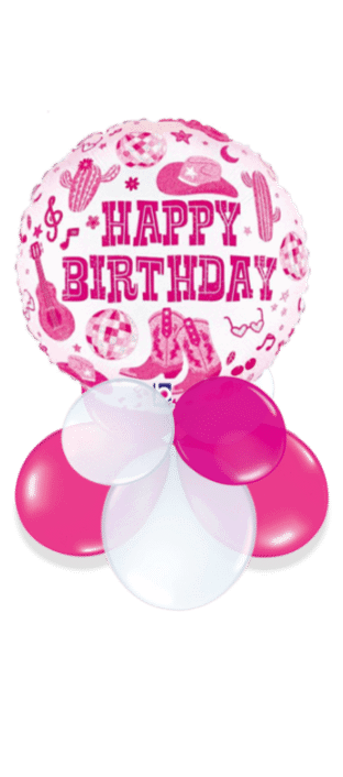 Pink Cowgirl Birthday Balloon