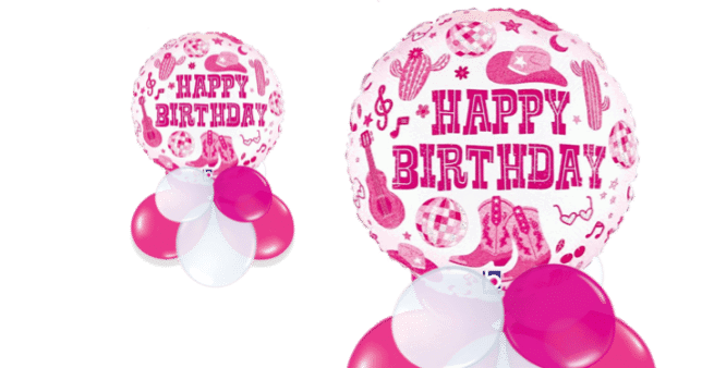 Pink Cowgirl Birthday Balloon