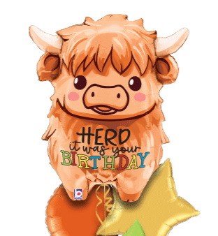 Herd It Was Your Birthday Cow Balloon