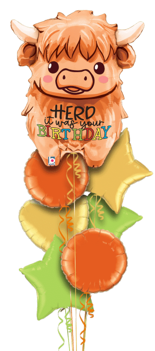 Herd It Was Your Birthday Cow Balloon