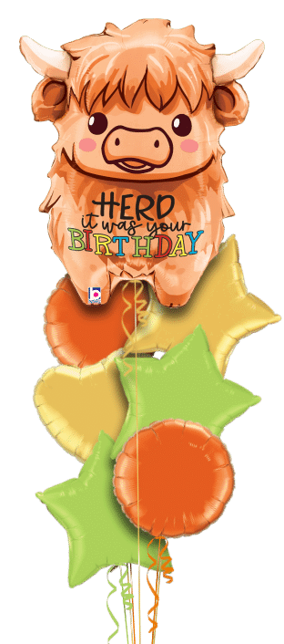 Herd It Was Your Birthday Cow Balloon