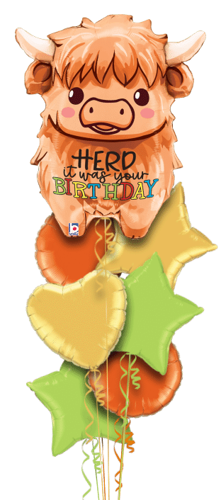Herd It Was Your Birthday Cow Balloon