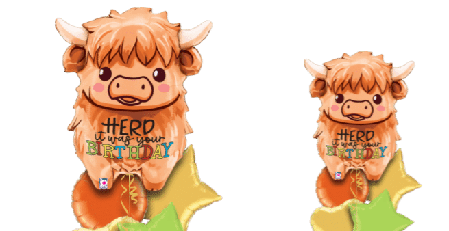 Herd It Was Your Birthday Cow Balloon
