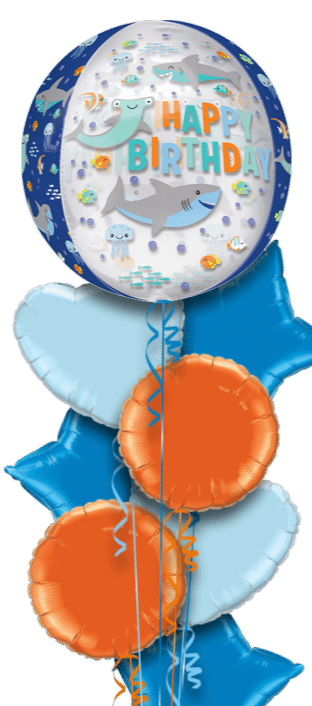 Birthday Sharks Orbz Balloon