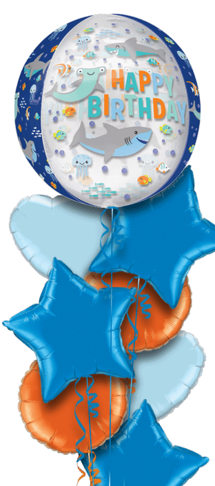 Birthday Sharks Orbz Balloon