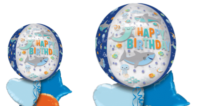 Birthday Sharks Orbz Balloon