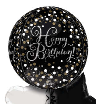Black and Silver Orbz Balloon