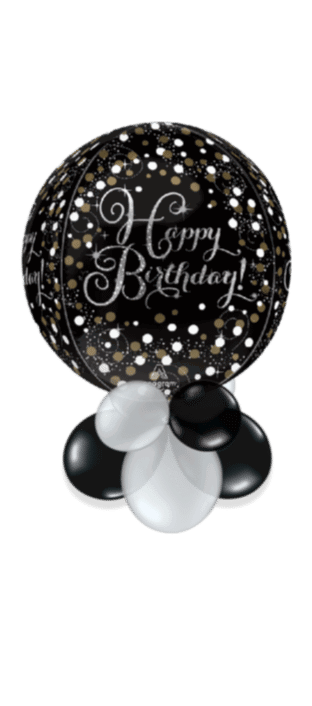 Black and Silver Orbz Balloon