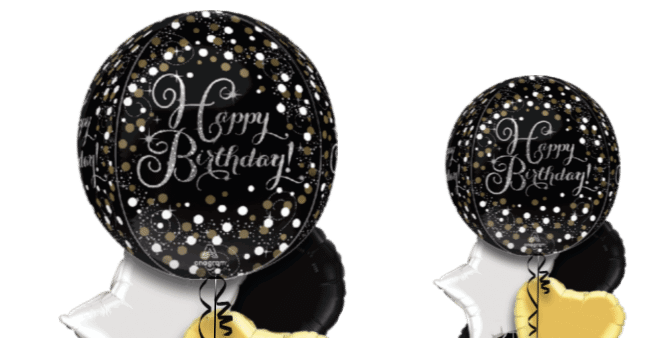 Black and Silver Orbz Balloon