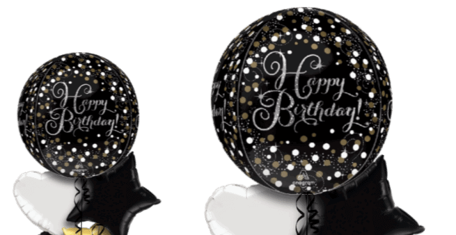 Black and Silver Orbz Balloon