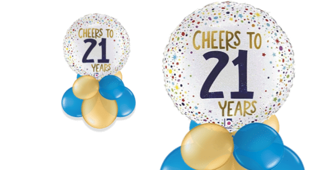 Cheers to 21 Years Balloon