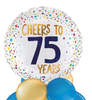 Cheers to 75 Years Balloon