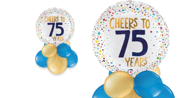 Cheers to 75 Years Balloon