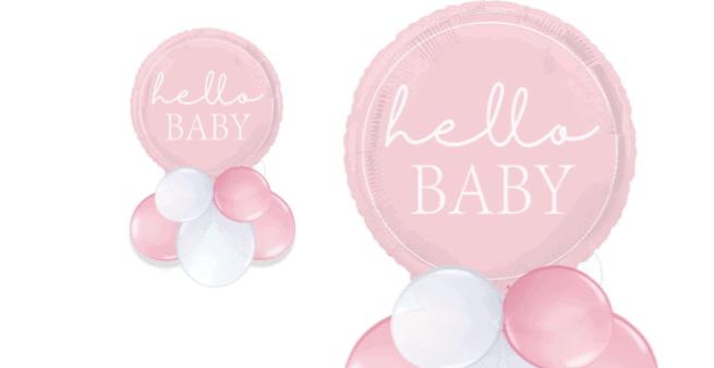 Hello Baby Pink Balloon