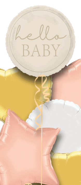 Hello Baby Gold Balloon