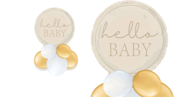 Hello Baby Gold Balloon