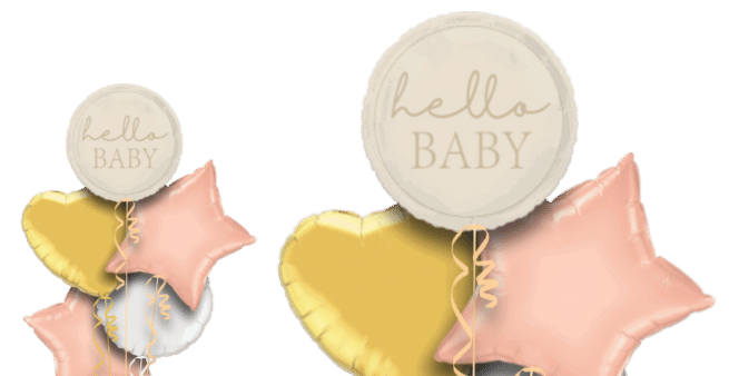 Hello Baby Gold Balloon