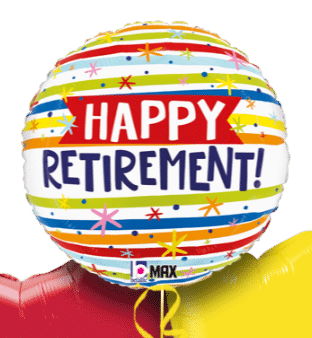 Happy Retirement Stripes Balloon