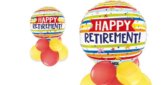 Happy Retirement Stripes Balloon