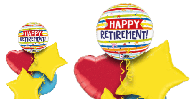 Happy Retirement Stripes Balloon