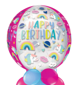 Unicorn Rainbow Orbz Balloon