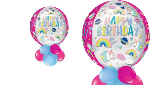 Unicorn Rainbow Orbz Balloon